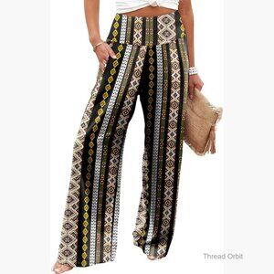Women's High Waist Palazzo Lounge Pants Wide Leg Flowy with Pockets